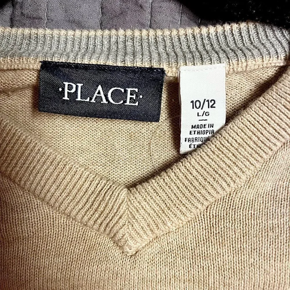 The Children's Place Beige V-Neck Sweater